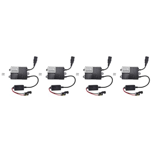 Ballast HID xenon 100W 12V slim de remplacement ultra-mince pour phare voiture - Lot de 4