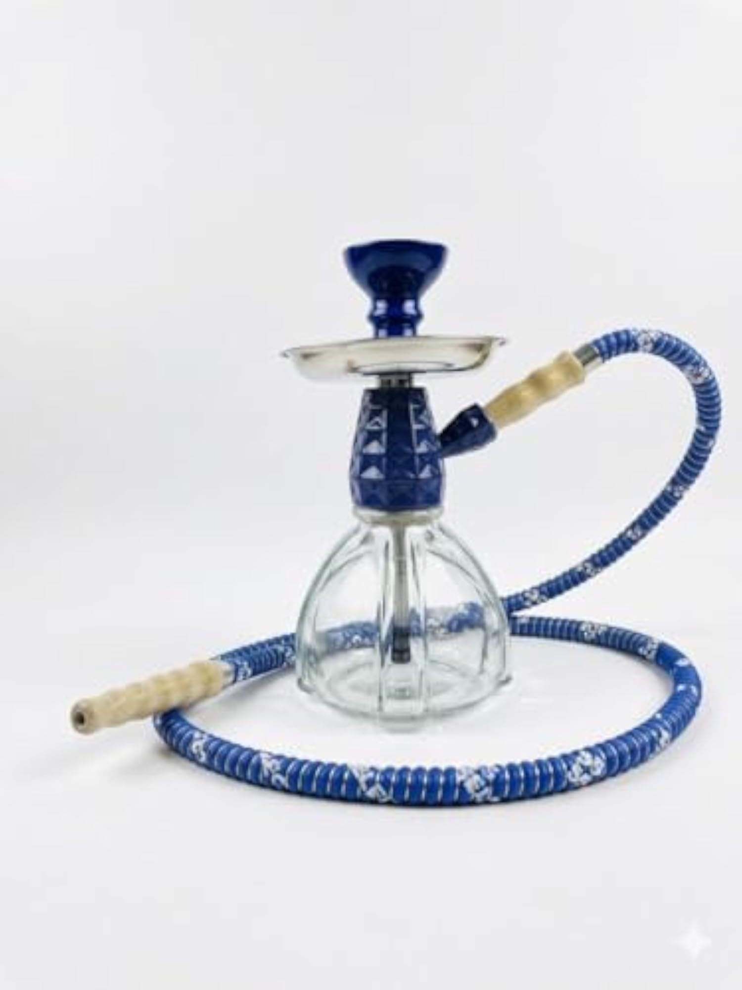 1 Hose Blue Diamond Design Hookah