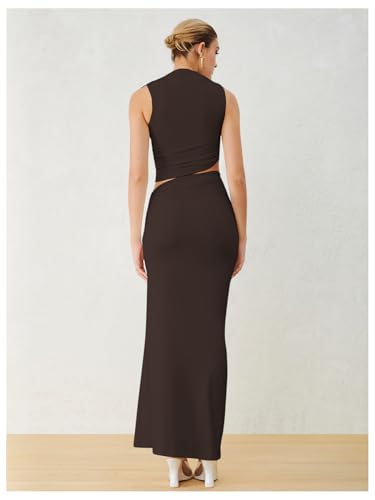 Chic Brown Two-Piece Set: Perfect for Weddings and Vacations - Image 3