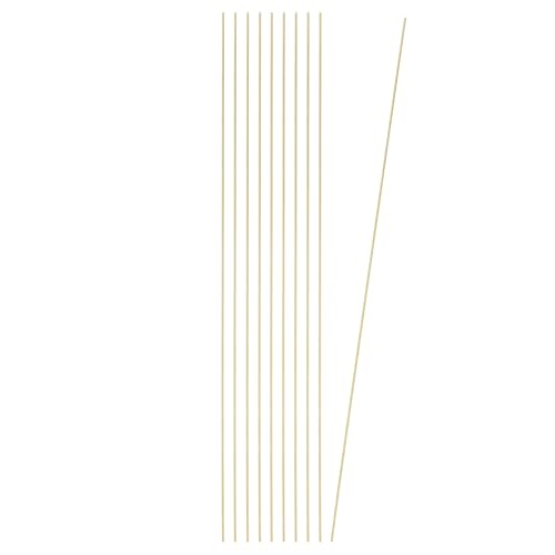 PATIKIL 10 Pcs Round Brass Rods, 1mm Dia. 26cm / 10.24 Inch Length H59 Brass Bar Solid Metal Rods for DIY Crafting Jewelry Plating Repairing Science Class, Brassy