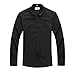 IvyRobes Mens Tab-Collar Long Sleeves Clergy Shirt Black (Necksize 15.5