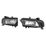 Pextrix Set of 2 Fog Lights Driving Lamps Driver & Passenger Side Left Right for Audi for A4 Prestige 2015 Pair with Bulb(S) OE Comparable-Lens