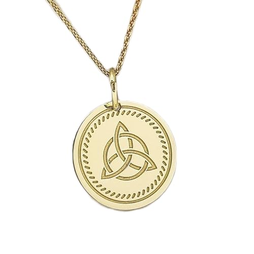 Collier pendentif triquetra 24mm argent plaqué or chaîne 45.7cm LKBEADS