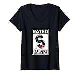 Mujer Clasificado S para gráfico Certificado de Cabeza Camiseta Cuello V