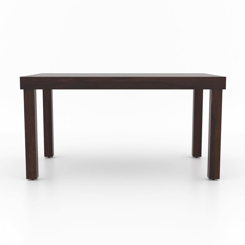 Image of Furniture Solid Sheesham Wood 6 Seater Dining Table Set with Cushioned Chairs | Multipurpose Wooden Six Seater Dinner Table Set for Living Room, Dining Area and Home (Walnut Finish)