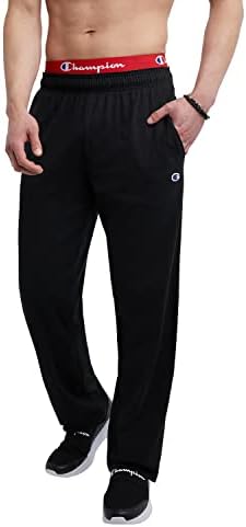 Champion mens Everyday Cotton Open Bottom Pants, Black, 4X-Large US