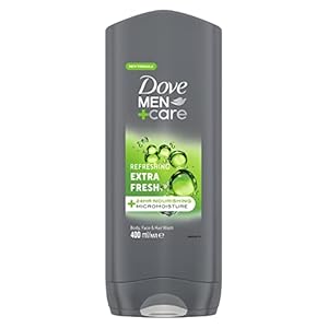 DOVE MEN + CARE Refreshing Extra Fresh 3-In-1 Hair, Body And Face Wash With 24-Hour Nourishing Micromoisture Technology Body Wash For Men 400 Ml
