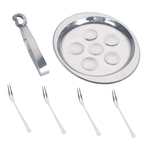 Alipis Posate Acciaio Resistente Clip Per Lumache Utensili Da Cucina Piatto Per Lumache Teglia Portatile Impilabile Per Uso Domestico e Ristorante