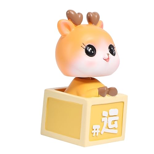 Alasum 1pezzi Figura Resina Animale Cartone Animato Con Testa Mobile Decorazione Interna Auto Per Rilassare e Abbellire Abitacolo