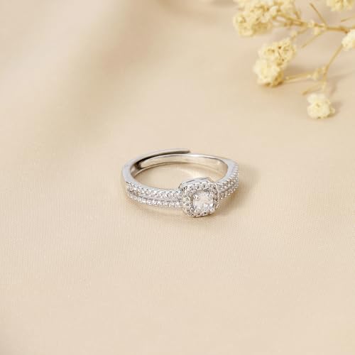 Image of SALTY Anti Tarnish Finger Ring for Women | Adjustable Fancy Jewellery Design | Fashion Accessories for Girls | Minimal Jewelry | Gift for Diwali, Christmas, Marriage, Birthday