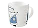 Produktbild BRISA VW Collection - Volkswagen Große Keramik Kaffee-Tee-Cappuccino-Tasse-Becher-Haferl im T1 Bulli Bus Design (Bus Front/Blau)