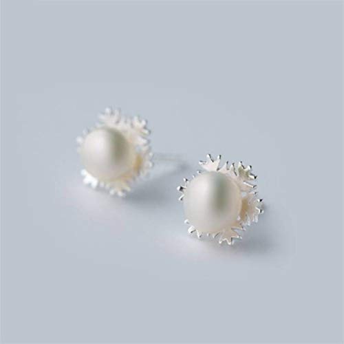 Boucles d'oreilles de fleurs de perles artificielles S925 cadeau fille parfait