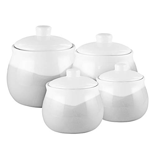 American Atelier Oasis Canister Set 4-Piece Ceramic Jars Chic Design with Lids