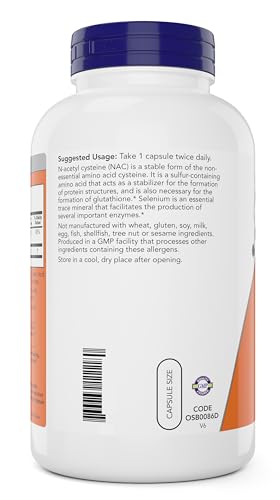 NOW Foods - Now NAC 600 mg - 400 Cápsulas Vegetais - N-Acetil Cisteína ...