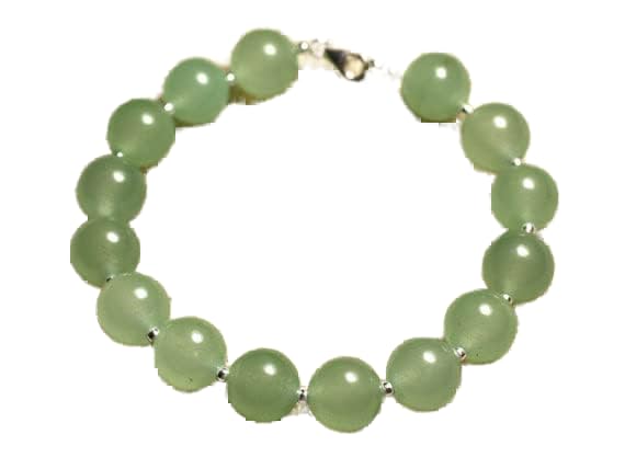 Bracelet jade vert aqua 10mm ajustable, le cadeau unisexe