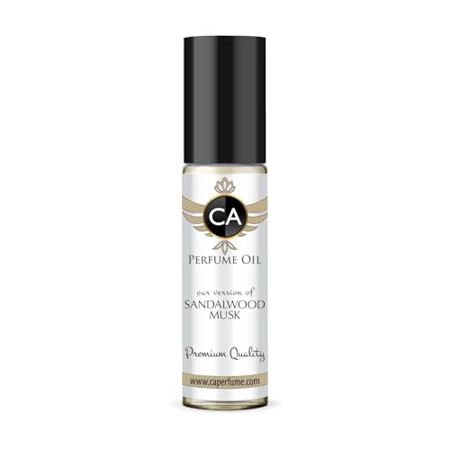 CA Perfume Originals Sandalwood Musk Unisex Fragrance Oil Woody Scent Long Lasting Perfumes for Women &amp; Men Travel Size TSA Ready Mini Parfum Body Oil Roll-on 0.33 Fl Oz 10ml
