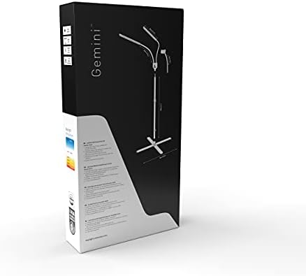Daylight Company - Gemini Floor Lamp - Ultra LED Professional USE - 2 Strobe Lamp - +80 CRI - Brightness Level - Daylight Technology - 4,500 LUX - 1,400 Lumen