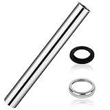 300mm Langer Tauchrohr Siphon - Verdickt Universal Tauchrohr, Design Tauchrohr, Extra Langes Rohr, Verlängerung Rohr Abfluss mit Mutter Dichtungsgummischeiben, Röhrensiphon Chrom für Haus Bad Küche