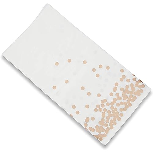 Image of BLUE PANDA Rose Gold PE with Foil Print Table Cover (3 Pack) 54 x 108 inches