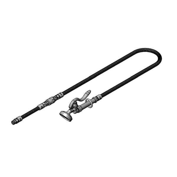 T&S Brass B-0950-VB Spray Assembly, Flexible Hose with Vacuum Breaker, Self Closing Angled Spray Valve