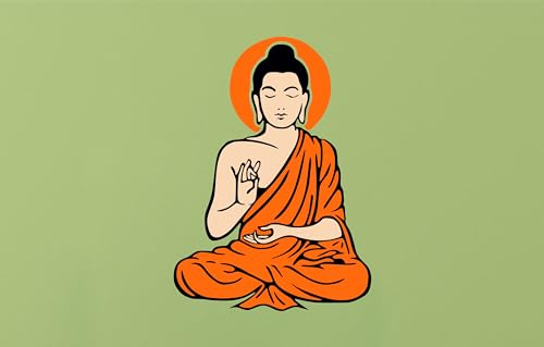 Image of Lord Buddha PVC Vinyl,Wall Sticker for Home Decor - Ideal for Living Room, Bedroom, Hall, Kids Room, Play Room (Size -45 cm x 45 cm) (Buddha (58 Cm X 43 Cm))