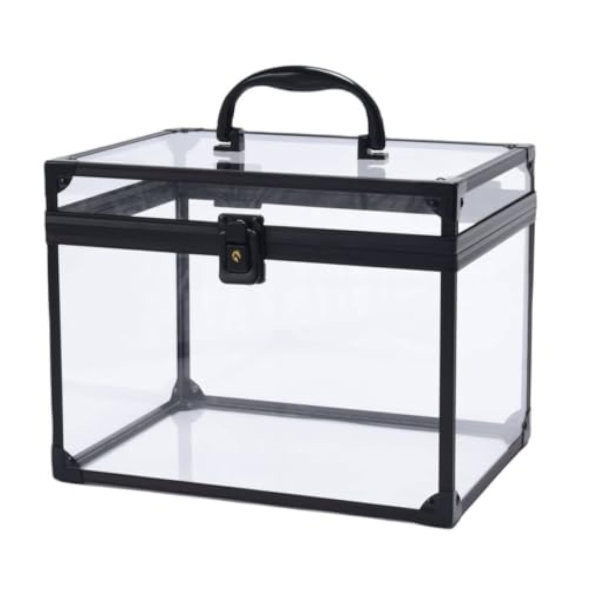 Portable Acrylic Cosmetic Case, Lockable Organizer