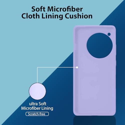 Image of LIRAMARK Liquid Silicone Soft Back Cover Case for OnePlus 12R 5G (Lavender)