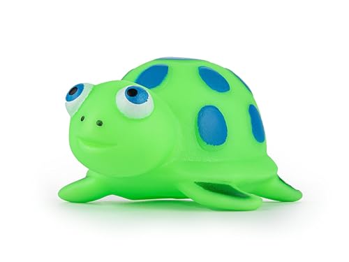 HAPPET Quietschende Schildkröte 13 cm - Gummi-Spielzeug für Hund, Meeresleatur, mit lauter Quietsche, Elastischer Kau- und Aport-Beißel, Leicht und sicher für die Zähne, Ideal für Aktivspiele