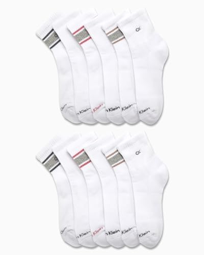 Image of Calvin Klein Womens 12 Pack Terry Cushioned High Quarter Socks