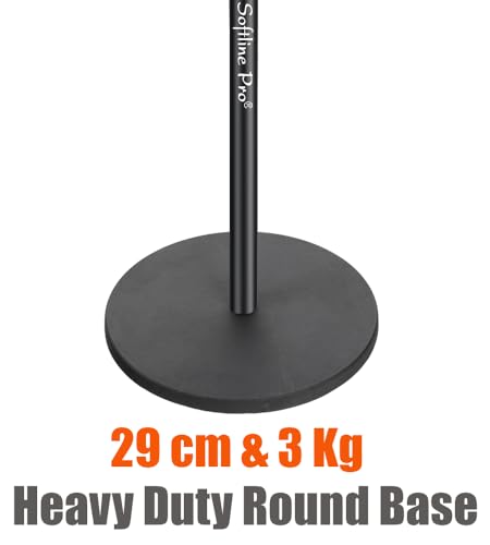 Image of Softline Pro Heavy Duty Studio Monitor Stand Round Base with Adjustable Top Plate 15-27cm - Single (SP 904 RV)