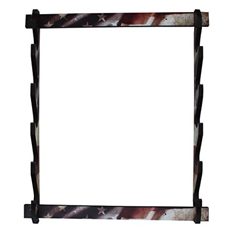 Rush Creek Creations Indoor 5 Rifle/Shotgun Wall Storage Display Rack Americana Finish - Convenient Easy Assembly Cover