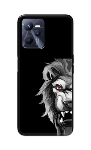 Image of Plastic Printfidaa Printed Hard Back Cover Case For Realme C35 | Realme Narzo 50A Prime Back Cover (Angry Lion) -112, Multicolor