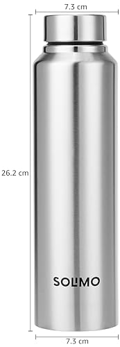 Amazon Brand - Solimo Slim Stainless Steel Water Bottle, Set of 3, 1 liter Each - Image 5