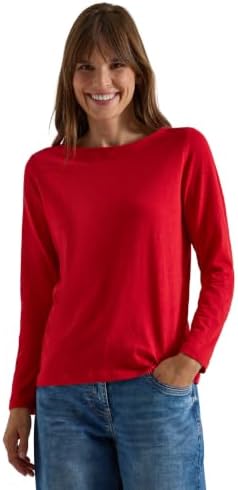 Cecil Damen 3232330 Langarm Shirt mit U-Boot-Ausschnitt (1er Pack)