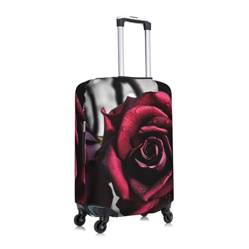 Gothic roses Luggage Covers for Suitcase Tsa Approved, Spandex Elastic Suitcase Cover Protector Washable Anti-Scratch Travel Baggage Cover Fit 18-32 Inch Luggage3