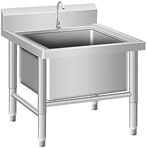 Freestanding Utility Sink,Slop Sinks,Commercial Floor Mop Sink,Stainless Steel Mop Service Basin with Deep Basin,Utility Tub Mop Bucket Laundry Room Slop Si(50 * 50cm