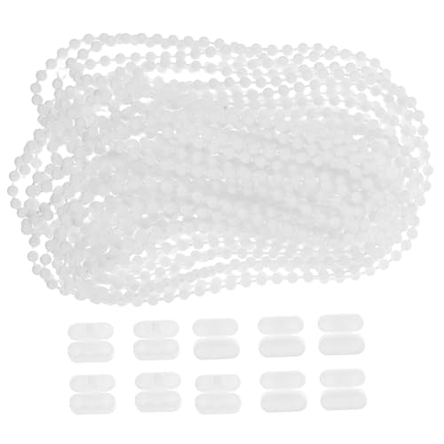 Cabilock Replacement Parts for Window Blinds 11pcs Beaded Rope Chain for Vertical Shades Roller Blinds Install