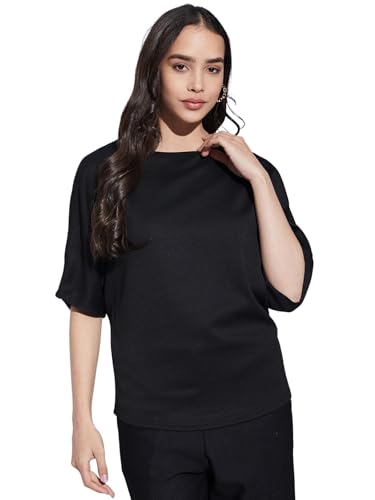 Image of Selvia Women's Textured Lycra Solid Top