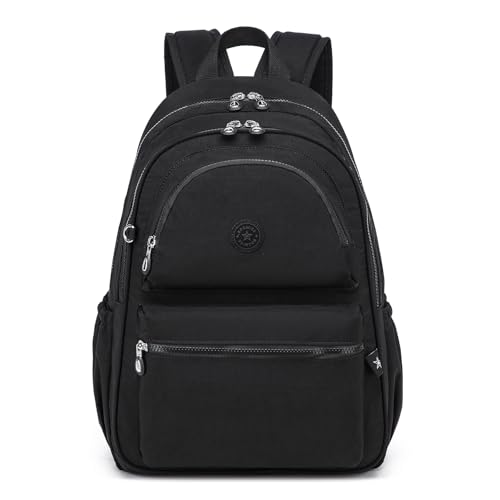 Image of bagwise Backpack Lightweight Bag Water Resistant Rucksack Gift for Men and Women Nylon Backpack for Women 15.6 Inch Rucksack (Black)