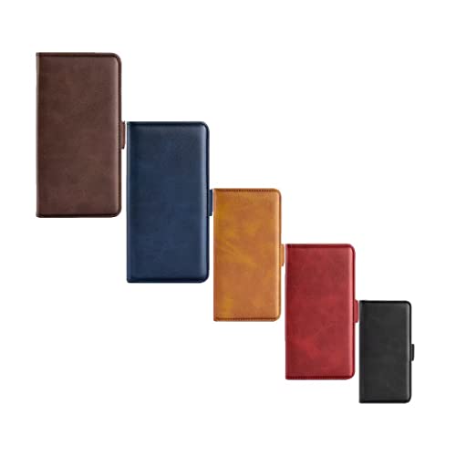 Coque Samsung Galaxy A06 en cuir de vachette véritable bleu à rabat
