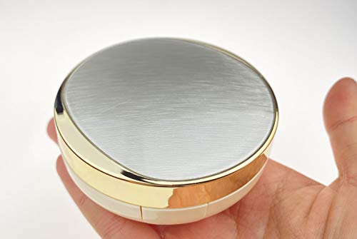 Astrqle 15Ml 0.5Oz Empty Luxurious Golden Portable Make-Up Powder Container Air Cushion Puff Case Holder With Powder Puff And Mirror Refillable Make Up Founda #TOP1