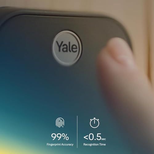 Yale Security Assure Lock 2 Touch Deadbolt, Satin Nickel Keyed Smart Entry Door Lock with Wi-Fi Connected Keypad and Fingerprint Scanner for Code Entry and Remote Access, YRD410-F-WF1-619