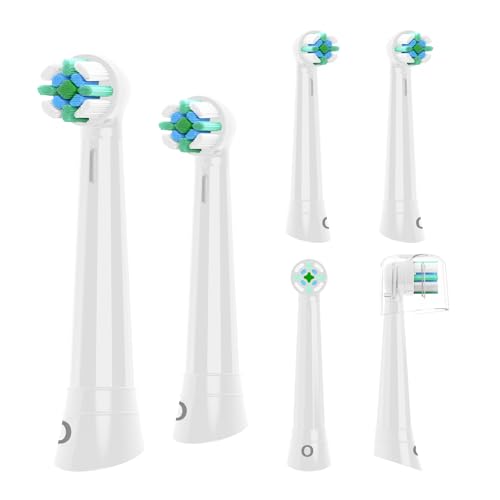 Toothbrush Heads for Oral-B iO Electric Toothbrush 2/3/4/5/6/7/8/9/10 Series,Replacement Brush Head Compatible with Oral B IO,Suitable for Sensitive Gums, Deeper Plaque Removal,Pack of 6,White