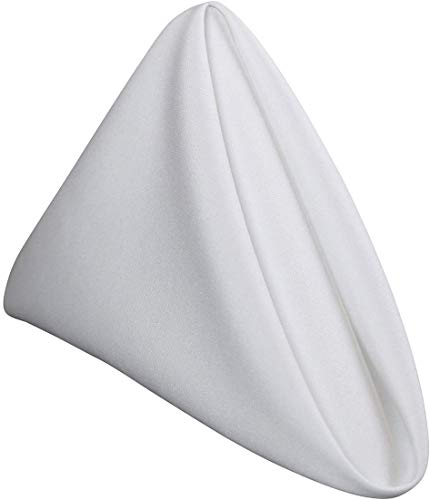Wealuxe [24 Pack, White] 100% Polyester Soft Durable Washable Cloth Table Napkins 17 X 17 Inch Great For Restaurants, Dinners And Parties #TOP3