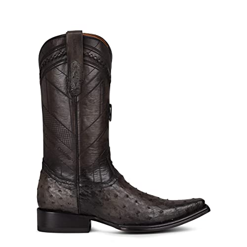 Cuadra Men's Cowboy Boot in Genuine Ostrich Leather Brown