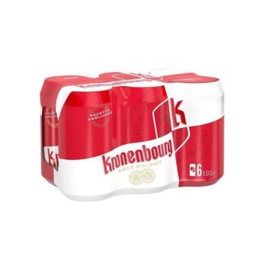 Bière Kronenbourg Blonde 33cl 4,2% Vol. en Canette - Lot de Pack de 24 et 48 Canettes - Livraison Gratuite France - Expédition par la sté Bo Time (48)