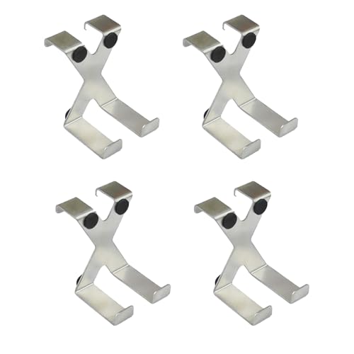 SEIWEI 4 Pcs X Shaped Cabinet Door Hook, Stainless Steel Hanger Hook Organizer Holder Back Door Hanging Hook for Hanging Clothes Hat Towel
