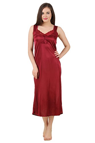 Image of Fasense Women's Satin Maxi Casual Regular Nightgown
