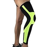 2Pcs Compression Long Leg Sleeves Knee Brace for Running Football Basketball, Calf Knee Pain Relief for Shin Splint Relief, Recovery, Running(Green,XL)
