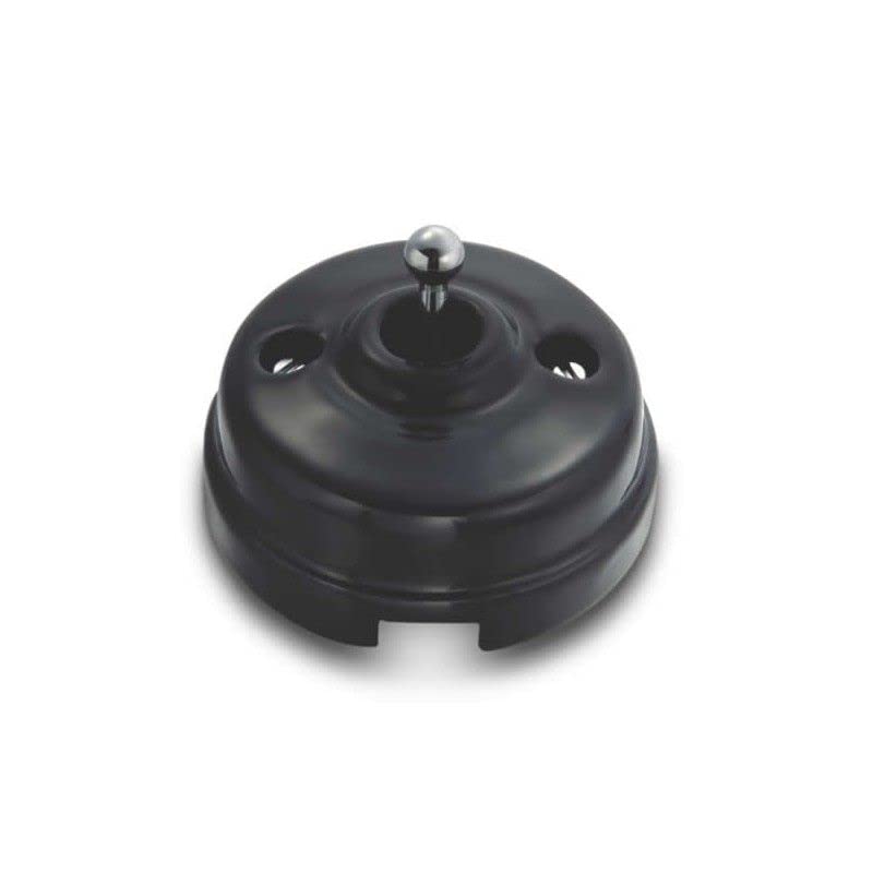 Interrupteur 2P porcelaine noir pour rénovation style loft et atelier vintage